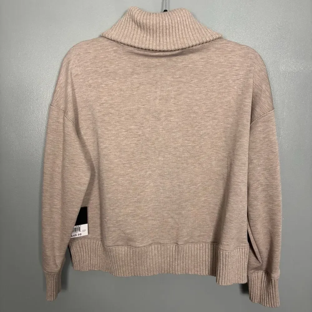 NWT VERA WANG Women’s Ribbed Turtleneck Collar Beige Sweater Top New Holiday